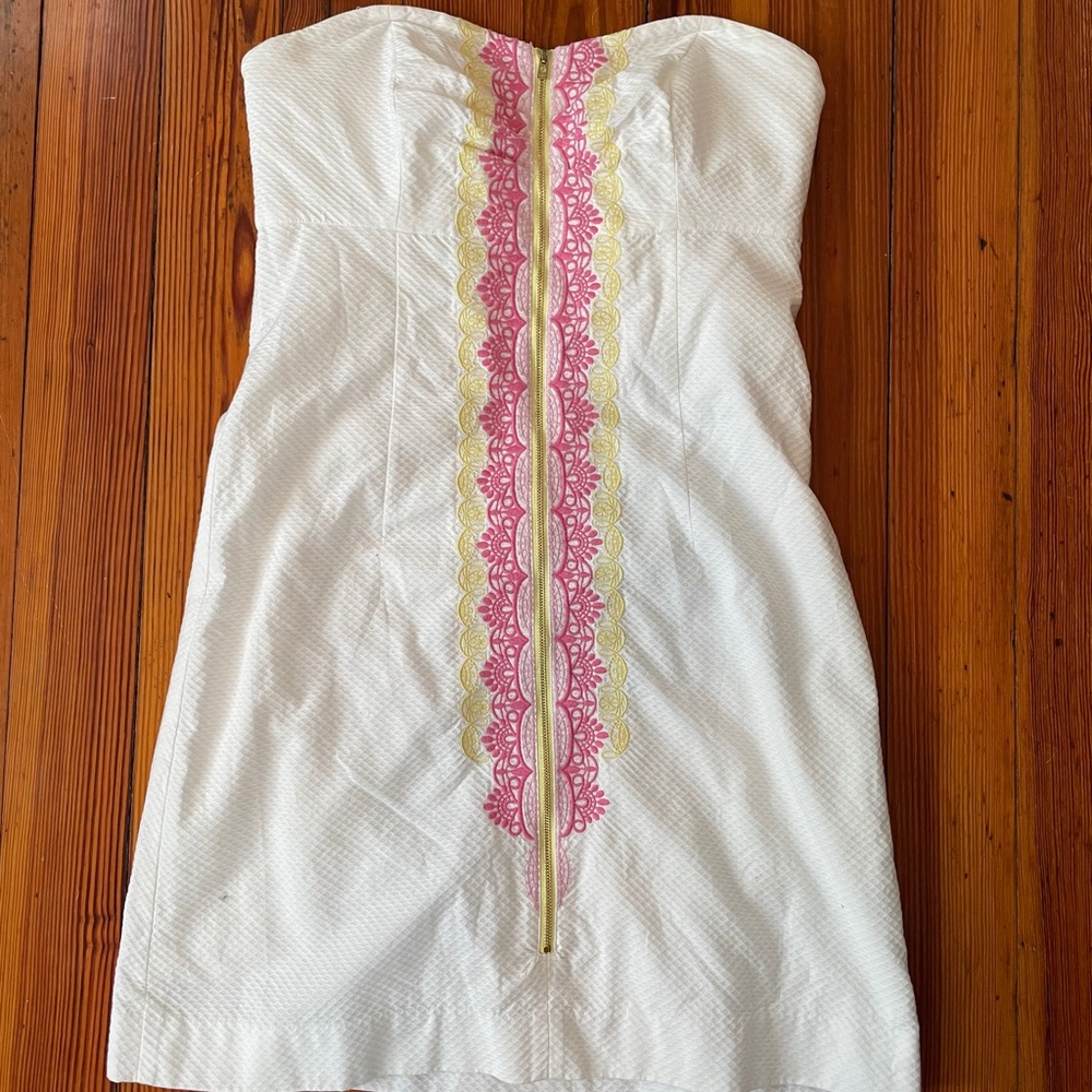 Lily Pulitzer white strapless dress